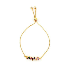Autumn Style Gold Zirconia Bracelet&bangle Women's Rainbow Shell Bracelet Luxury Adjustable heart eye snake chain Bracelet