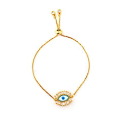 Autumn Style Gold Zirconia Bracelet&bangle Women's Rainbow Shell Bracelet Luxury Adjustable heart eye snake chain Bracelet